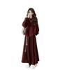 2026 Red Skirt & Hooded Knit Sweater High-Waisted Two-Piece Set