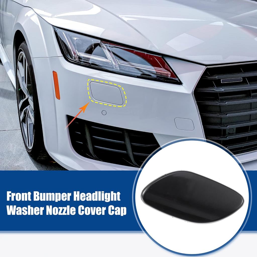 ACROPIX Front Left Right Side Bumper Headlight Washer Nozzle Cover Cap Fit for Volvo S80 - Pack of 2 Black