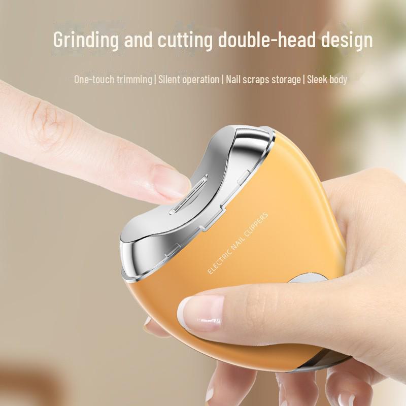 Mango-Shaped 2-in-1 Electric Nail Trimmer: Portable, Rechargeable, Splash-Proof & Pinch-Proof Clippers for Kids