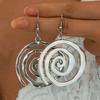 Bohemia Fashion Sliver Color Thread Vortex Symbol Dangle Earrings for Women Simple Retro Beach Mermaid Earrings Jewelry Gifts