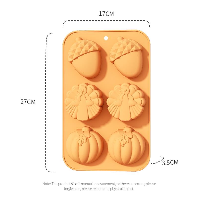 5PS Silicone Baking Mold DIY Pumpkin Nut Leaves Joy of Harvest Fondant Cake Silicone Halloween Art Craft Decorating Tool