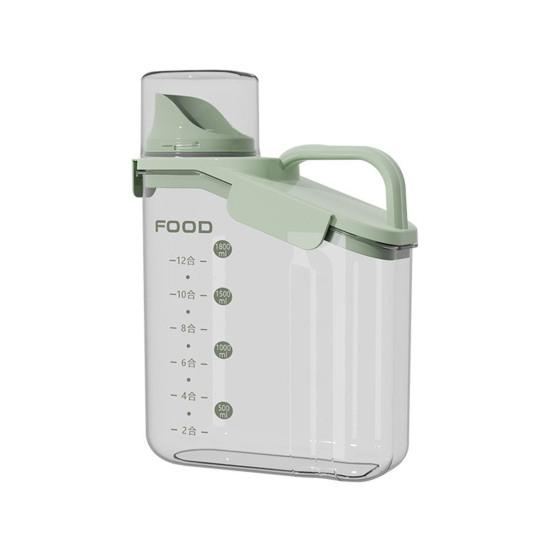 1.6/2/2.8L Airtight Dog Food Storage Container Pet Dry Food Bin with Measuring Cup Lid Clear Plastic Kitchen And Pantry Organization Bin
