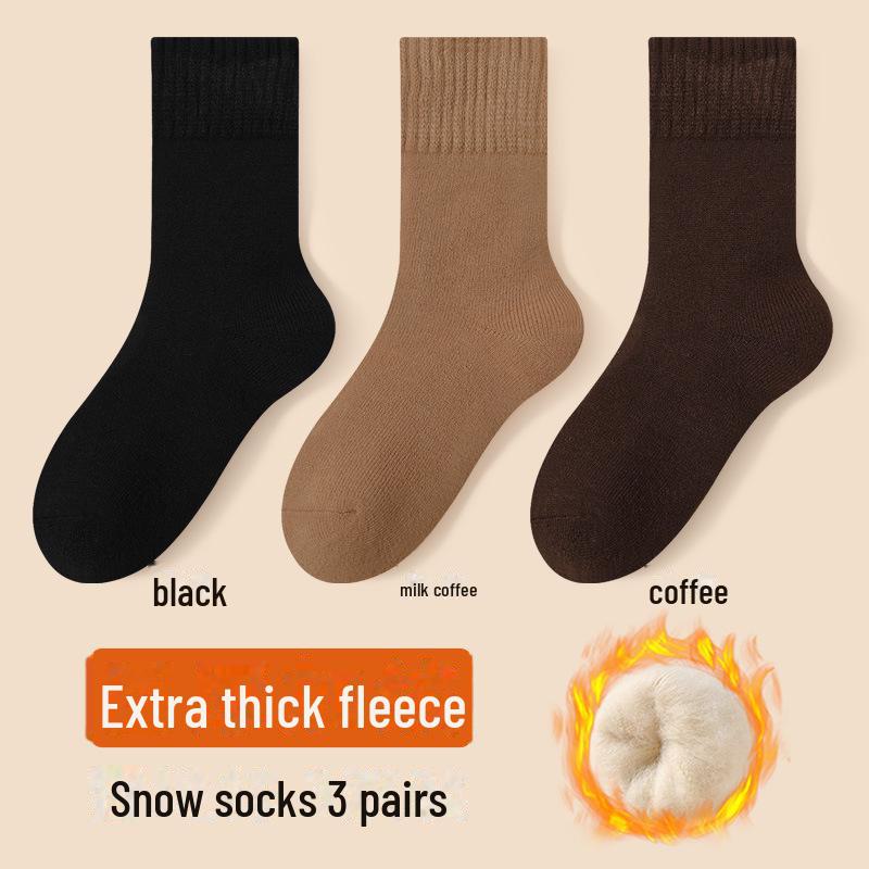 "Women's Plush Winter Socks - Velvet, Thick, Warm Mid-Tube Home & Sleep Socks"