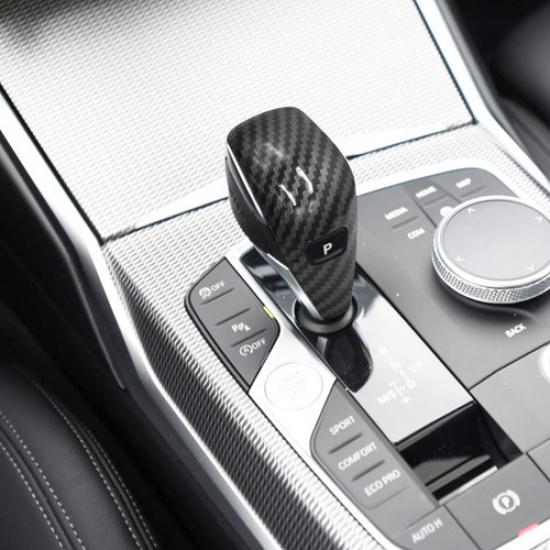 Gear Shift Knob Head Cover Trim Carbon Fiber ABS For BMW 3 Series G20 G28