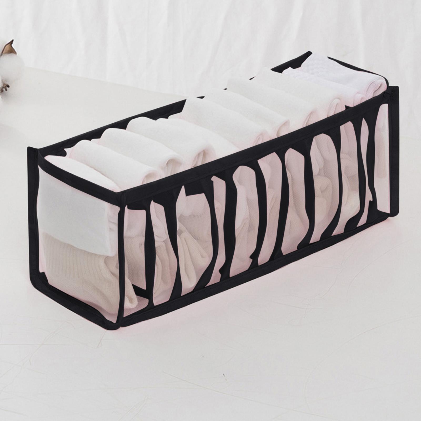 

Бытовая складная сетчатая коробка для хранения нижнего белья, носки, бюстгальтер и трусики чёрный