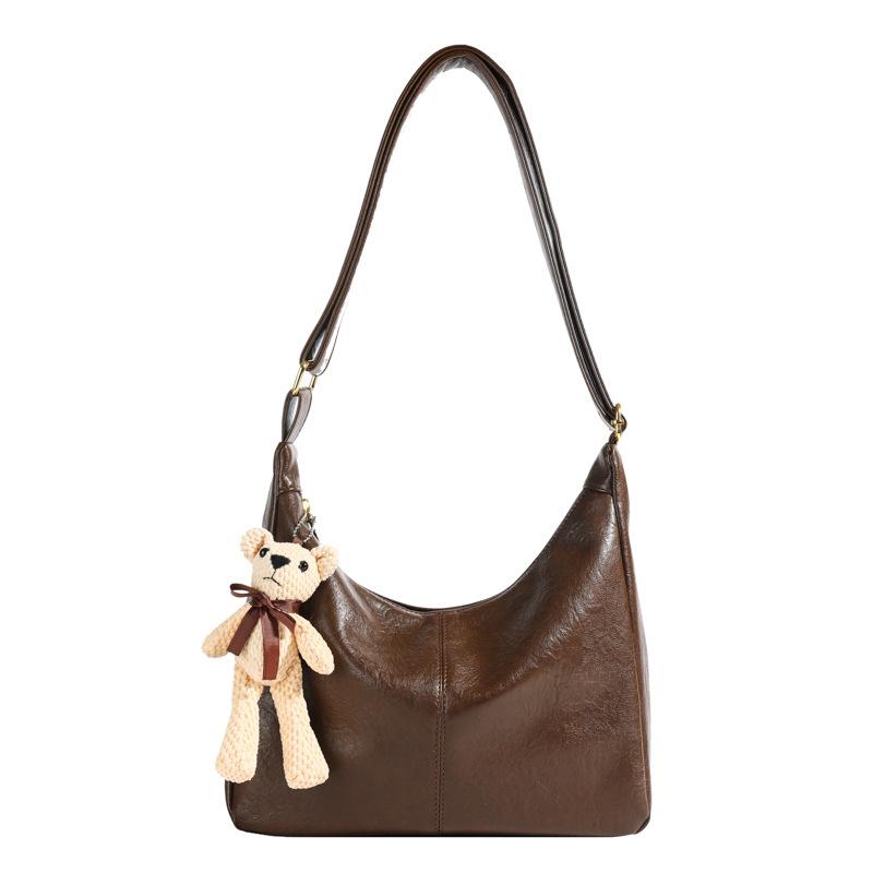 Fashion Commuter Maillard Bag Women's New High-end Retro Messenger Bag Large Capacity Underarm Tote Bag