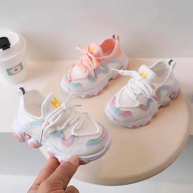 Versatile Soft Sole Comfort Child Sneakers Breath Mesh Simple Sneaker Girl TrendyToddler Boy Shoe Artistic Popular Casual Shoes