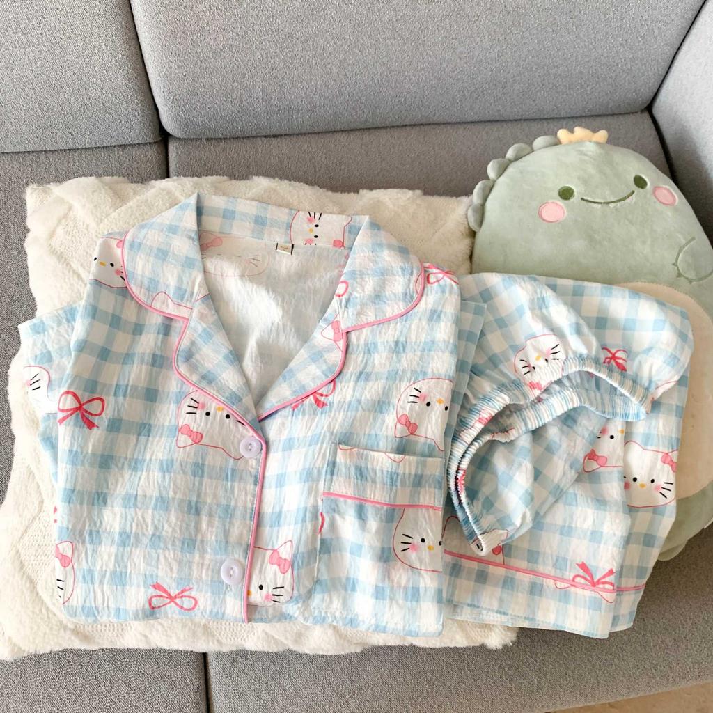 Sommer neue Pyjamas Damen kurzärmelig Shorts dünne Wolkenbaumwolle Cartoon niedlich große Größe Koreanische Version Loungewear