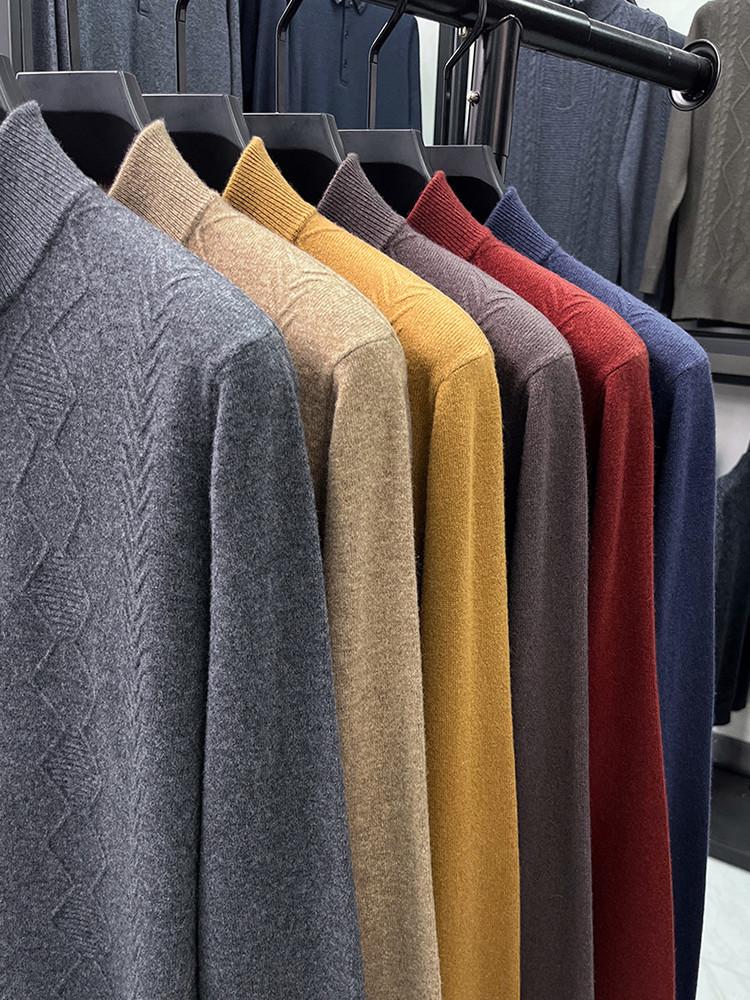 Maglieria da Uomo 100% Lana, Collo Mezzo Alto con Zip, Anno del Drago, Edizione Autunno/Inverno 2025