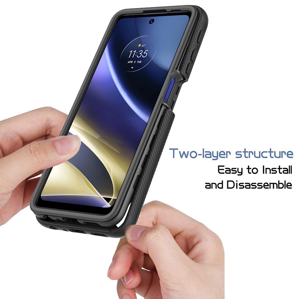 2 in 1 Hybrid Rugged Armor Shockproof Case For Motorola Moto G51 G71 5G G31 G41 TPU Frame Hard Plastic Clear Acrylic Back Cover