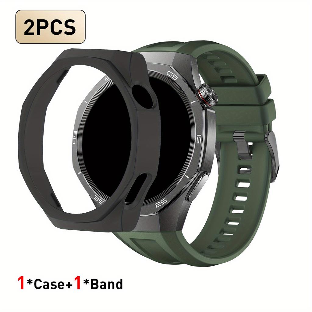 Cinturino per Huawei Watch GT5 Pro 46mm Cinturino 222mm Semi-Wrap Custodia Protettiva con Ritaglio in PC Cinturino di Ricambio per Orologio