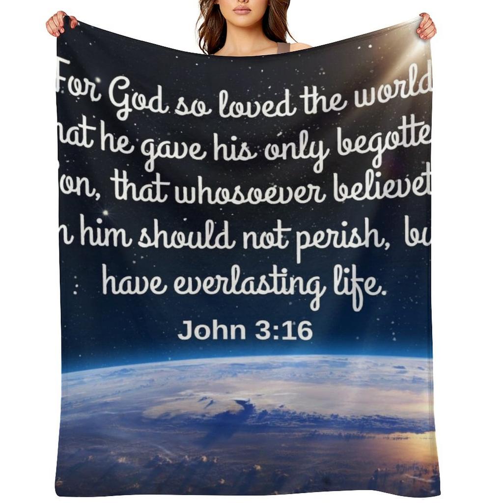 John 3:16 KJV Throw Blanket Baby Soft Plaid christmas decoration Hair Blankets
