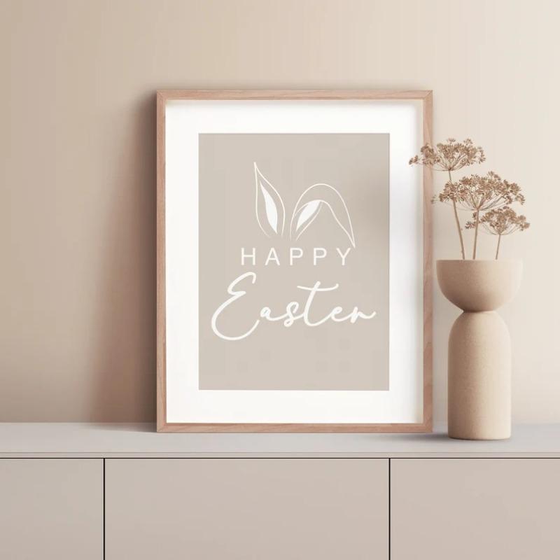 

Easter Wall Art, Easter Bunny Print, Happy Easter Wall Art, Easter Decor, Happy Easter Wall Decor Poster, Holiday Wall Art 21X30CMNo Framed