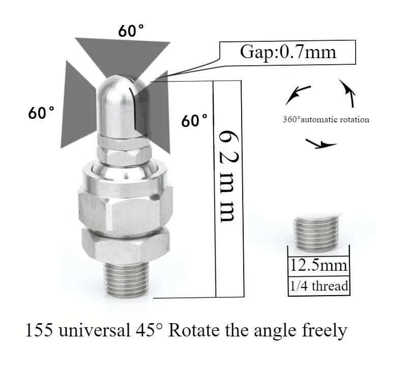 Stainless Steel 360 Degree Automatic Rotating Fan-shaped Nozzle Bottle Can Cleaning Industrial Spray Nozzle