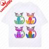 Katzen Von Andy Warhol Kunst Vintage Grafik T-Shirts Unisex Unisex Baumwolle Kurzarm Bedrucktes T-Shirt Neue Mode Kreativität Oberteile