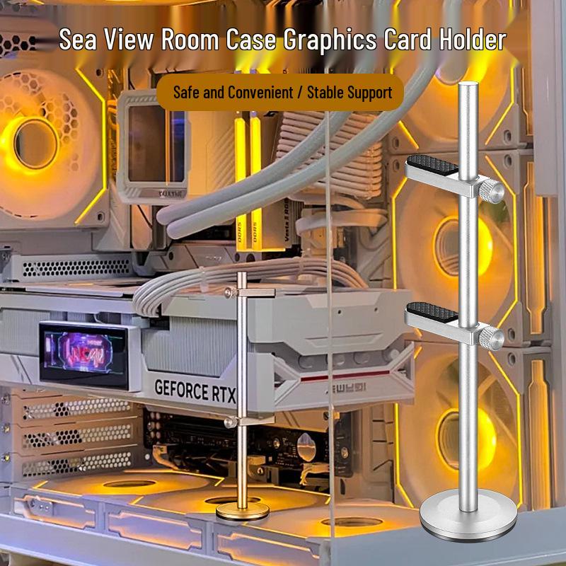 Graphics Card Support Bracket: Full Aluminum Alloy, Vertical Magnetic Base, Anti-Deformation for 4080Ti Desktop PCs