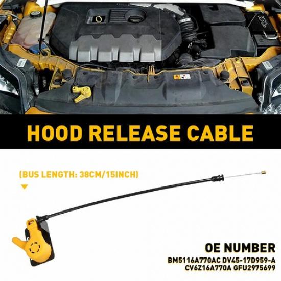 Hood Latch Release Pull Handle Cable Lever For 2012-2018 Ford Focus  EOA