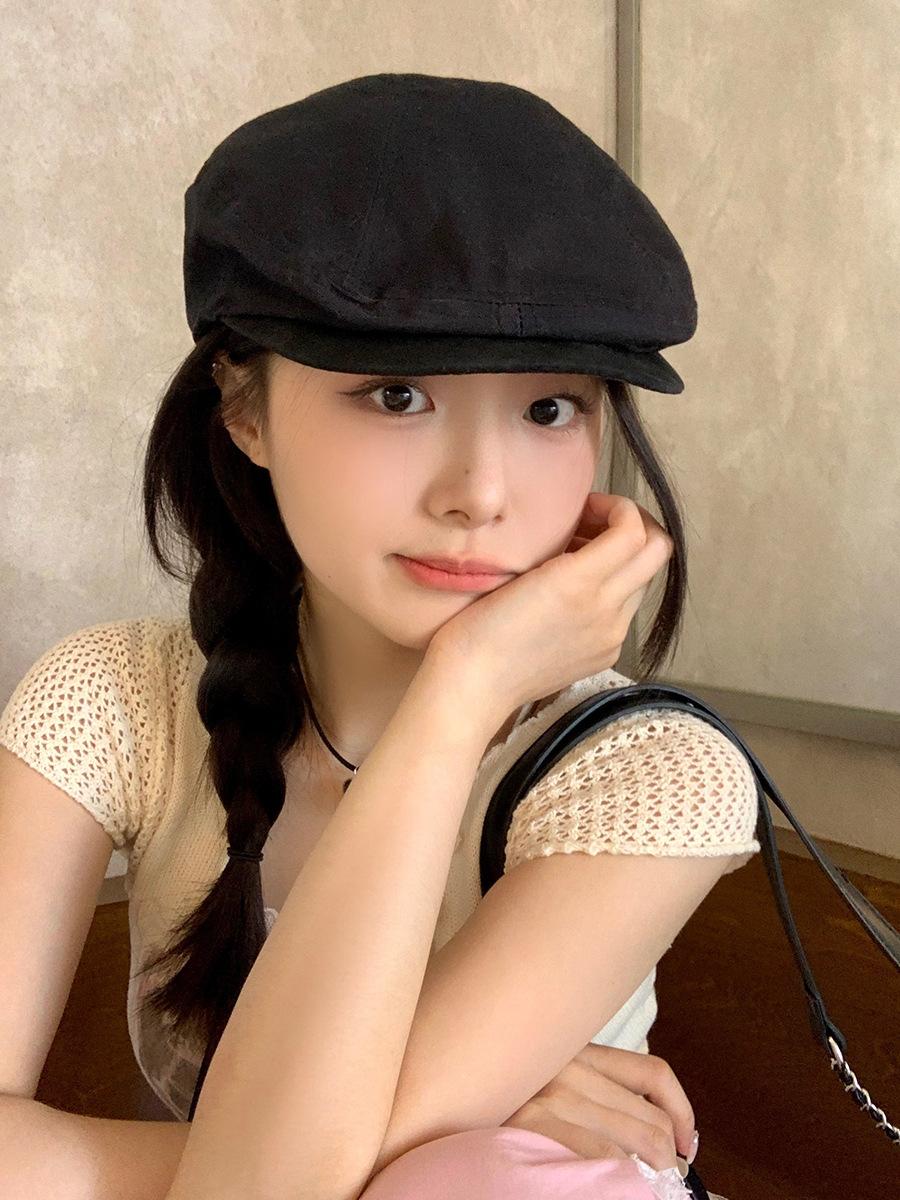 

Классическая черная винтажная шляпа художника для взрослых унисекс. Элегантная вышивка. Идеально подходит для модной весны.