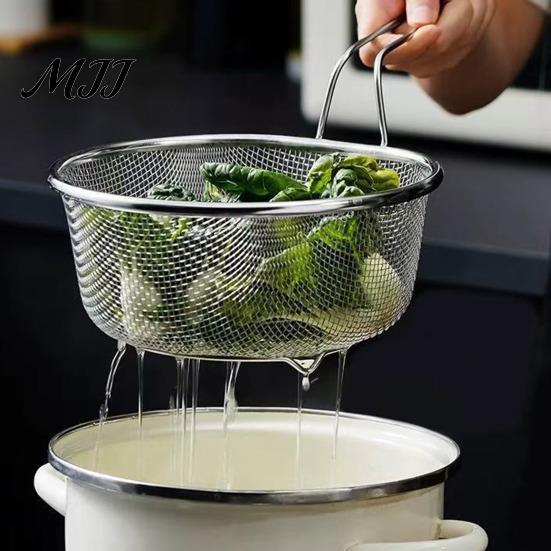 Stainless Steel Kitchenware Skimmer Strainer, Fine Mesh Slotted Spoon with Cooking Utensil for Noodles Long Handle, Rustproof Kitchen Tool Frying
