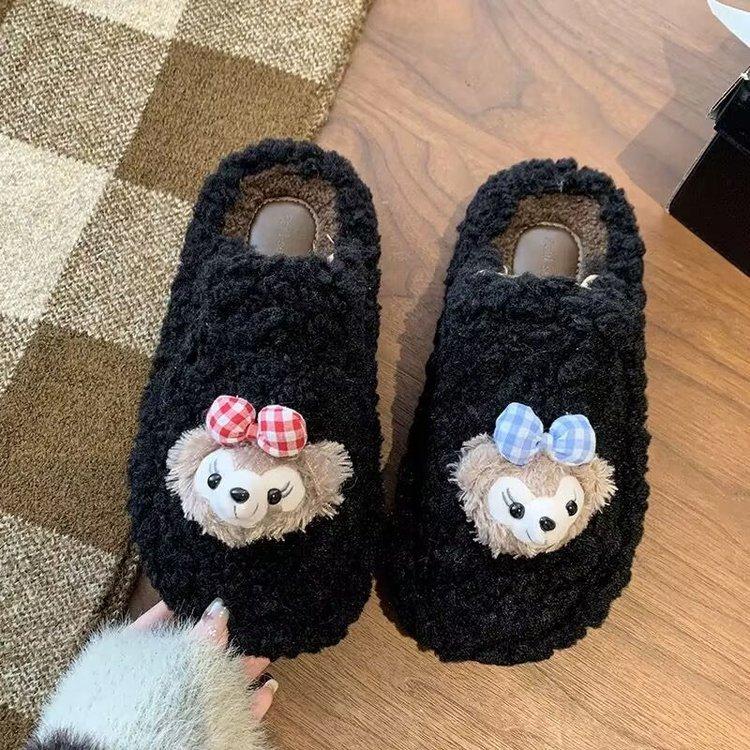 

Теплые и утолщенные высококачественные пушистые туфли Fairy Wind, женская обувь 2024 года, новые туфли из хлопка с бантом прилив 35