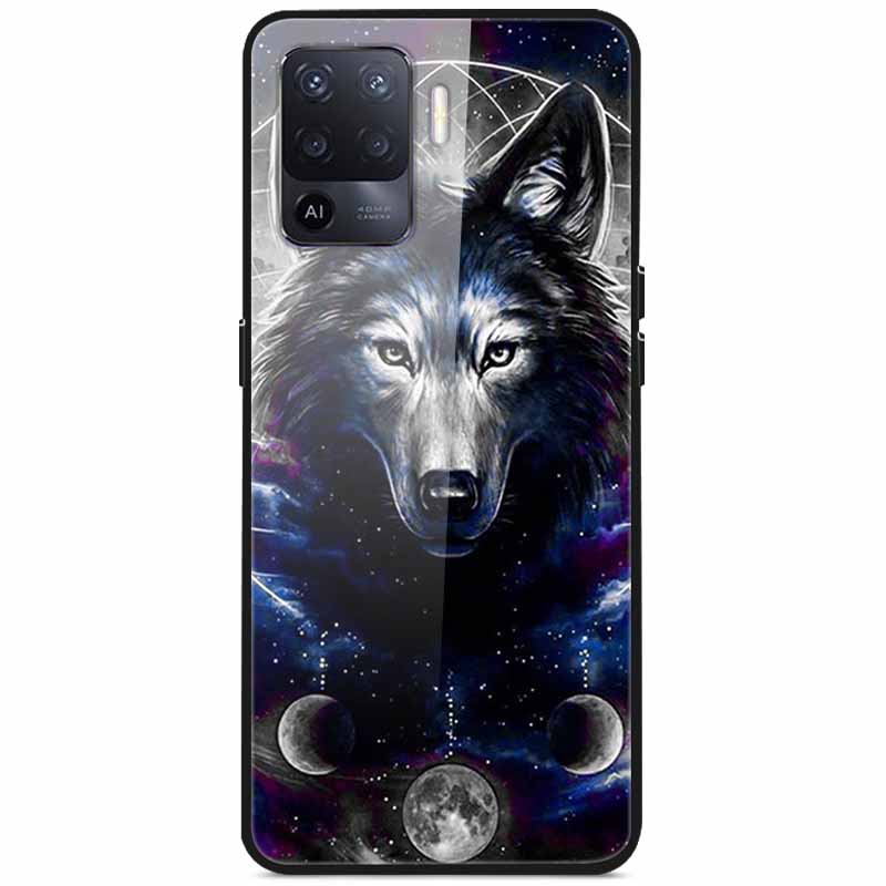 Tempered Glass Case For Oppo Reno5 Lite Hard Back Cover for Oppo Reno 5 Lite Luxury Painted Reno5Lite Funda 6.43'' Shockproof