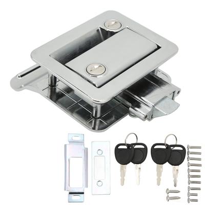 EBTOOLSRV Entrance Door Lock with Safety Aluminum Alloy for Travel and Transporters Latch, Built-in Deadbolt, Campers, Trailers, Trucks, RVs, (Chrome)