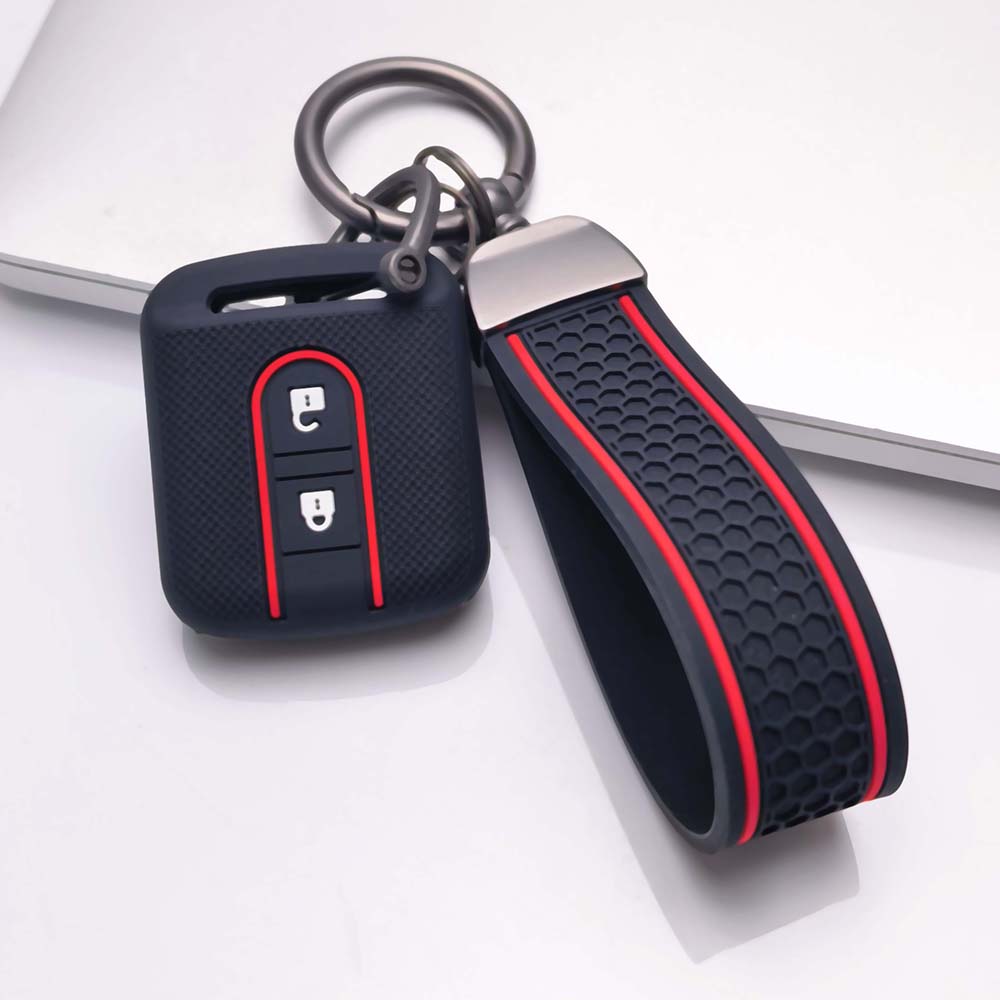 Key Cover for Nissan micra qashqai juke leaf k12 note e11 j10 with Keychain Anti-Scratch Guard Shockproof Protection Soft Grip Texture