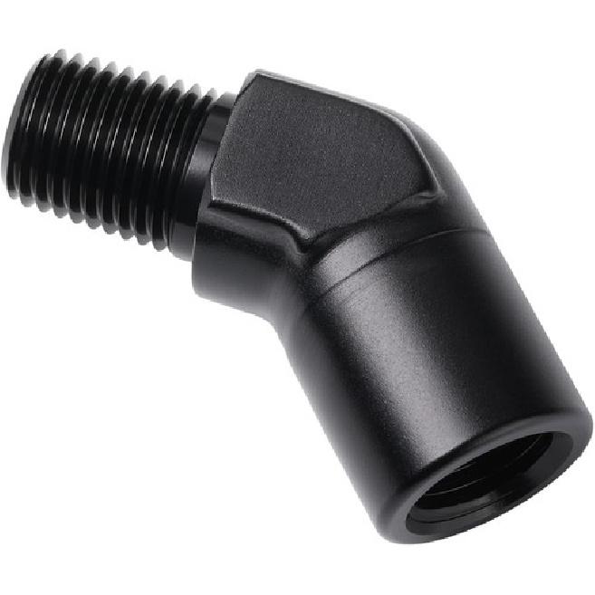 1/4 NPT Female To 1/4 NPT Male 45 Degree Fitting 1/4 NPT  Black - 45 Degree
