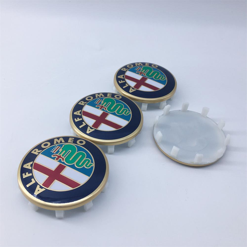 4pcs 60MM 10pin GTAM Car Emblems Wheel Center Covers Hub Cap Stickers for Alfa Romeo Giulia Giulietta Mito Stelvio GT Auto Refit