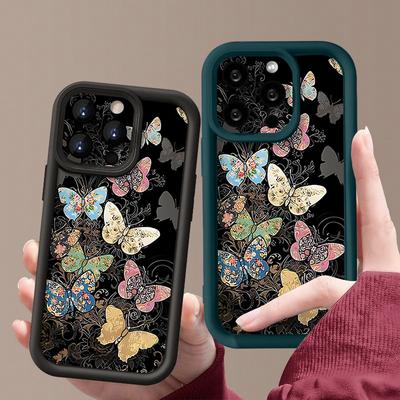 Candy Color Phone Case For iPhone 16 Pro Max 16e 14 15 Pro Max Plus 13 12 11 Pro 7 8 XR X XS Butterfly Phone Case Shockproof Bumper TPU Silicone Cover