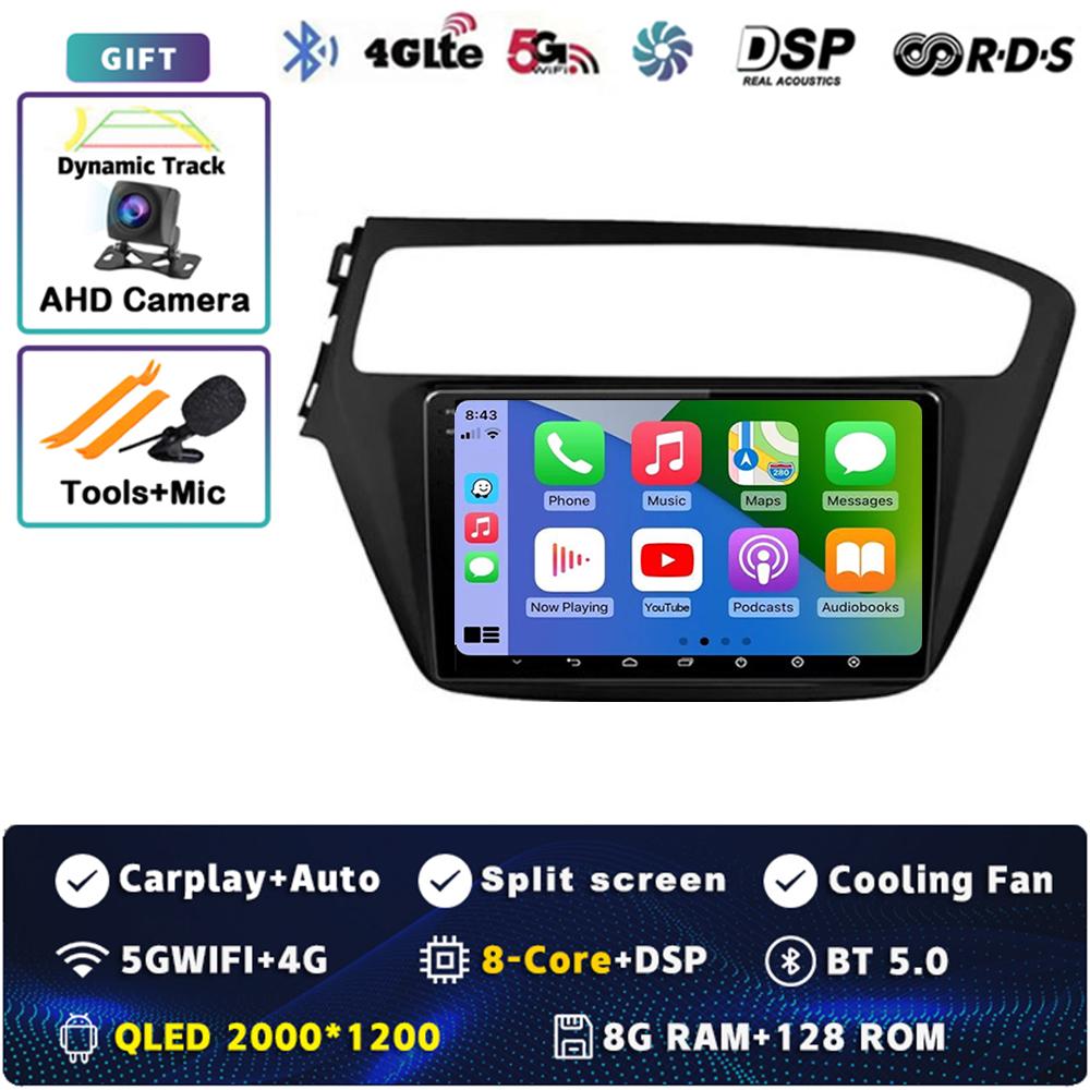 Android 14 Carplay Auto For Hyundai I20 2018 2019 Car Radio 4G WIFI Navigation Player Multimedia srereo 360 Camera GPS Video DSP