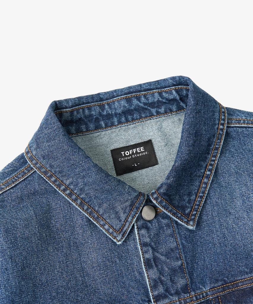 Toffee Washed Denim Trucker Jacket (Mid Blue)