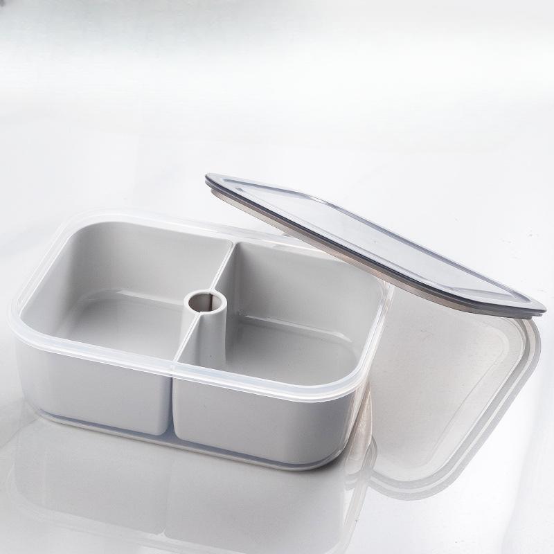 

Compartmentalized Refrigerator Storage Box Vegetable Food-grade Preservation Box Freezer Box No hollow - 2 points сірий колір