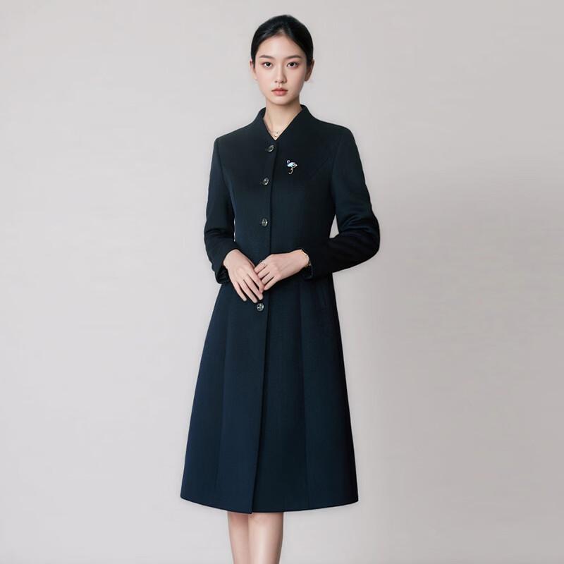 Taluoman Women s 100% Wool Chinese Style Mid-Length Overcoat 4XL