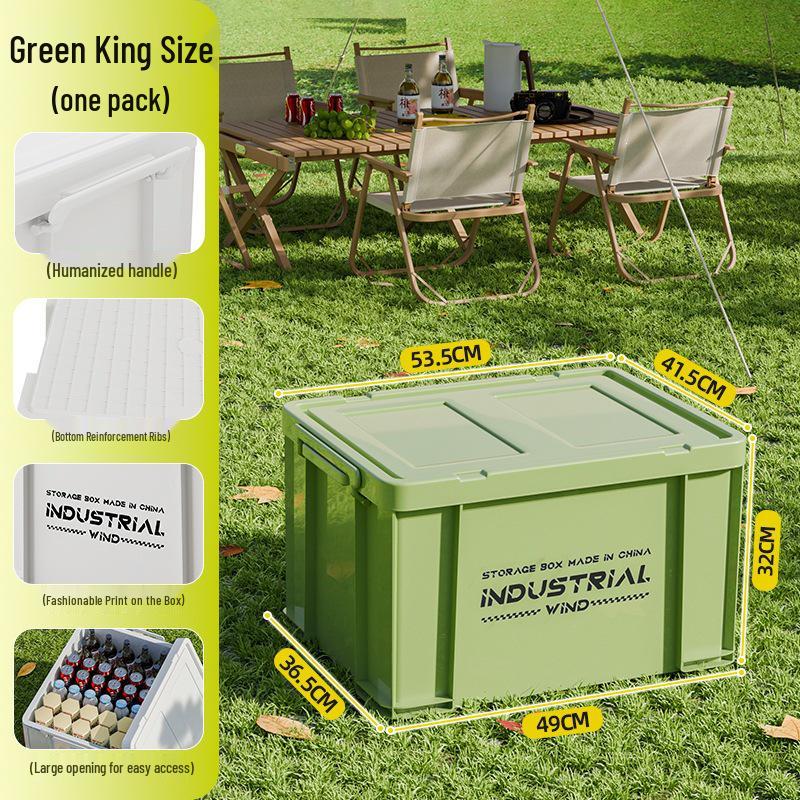 Large Capacity Outdoor Camping Storage Box with Lid - Thick Plastic Car Trunk Organizer