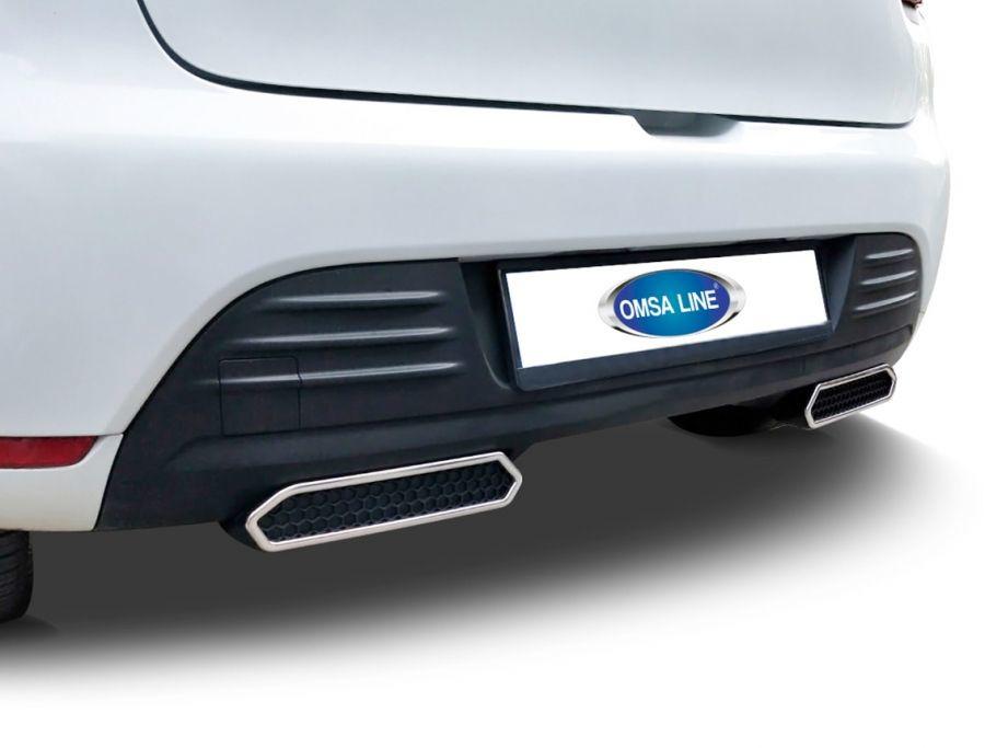 

Імітація вихлопних труб на бампер (2 шт, нерж.) для Renault Clio IV 2012-2019 рр.