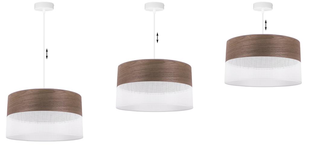 Single Hanging Lamp, Walnut Veneer Lampshade, 40Cm