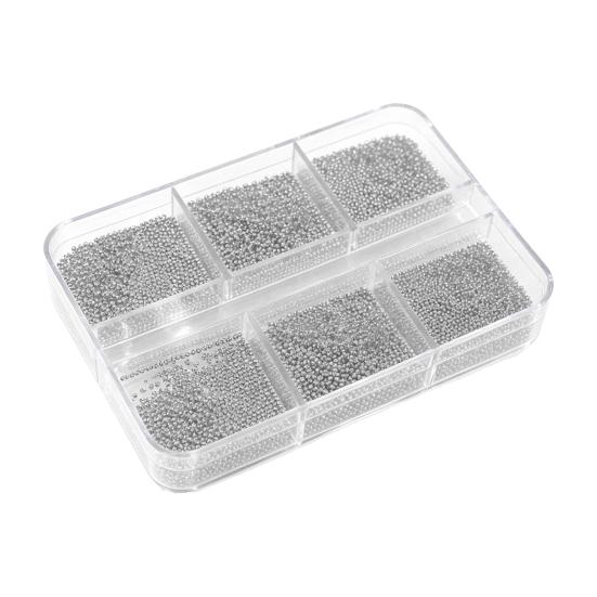 1 Set 6 Grids Nail Art Beads Kit with Storage Box 3D Nail Art Metal Caviar Beads DIY Manicure Design Decoration Balls Charm Nail Accessories