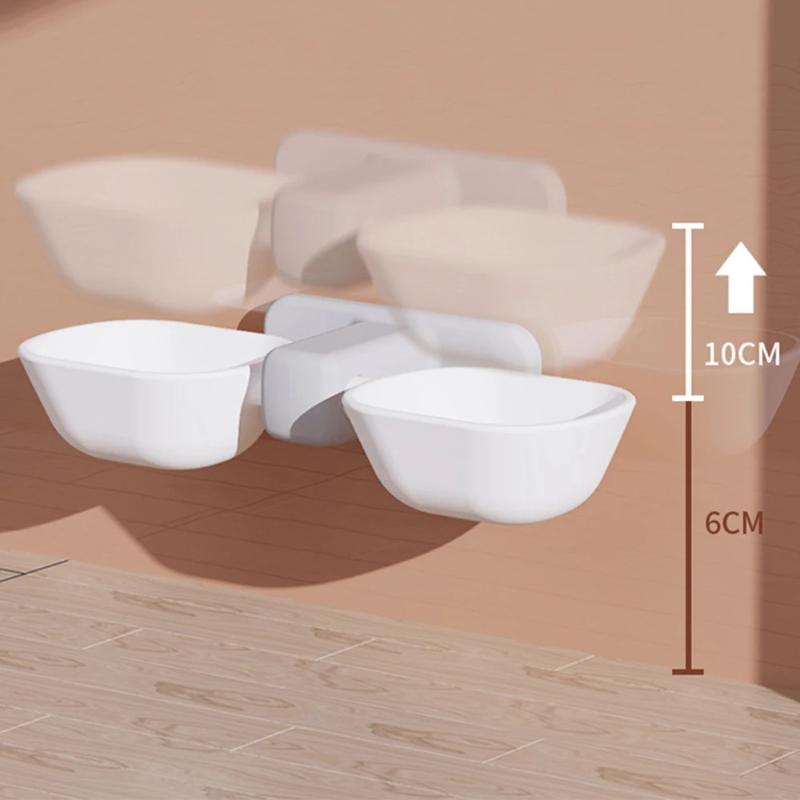 Wall Mounted Cat Bowl Double Pet Feeding Bowls Hanging Water Bowl Removable Design for Feeding Multiple Pets at Home