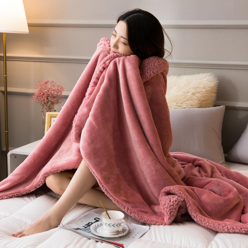 Throw Blanket Keep Warm Winter Bed Blankets Double Sided Super Soft Fluffy Lightweight Fleece Blanket Blanket for Office Home