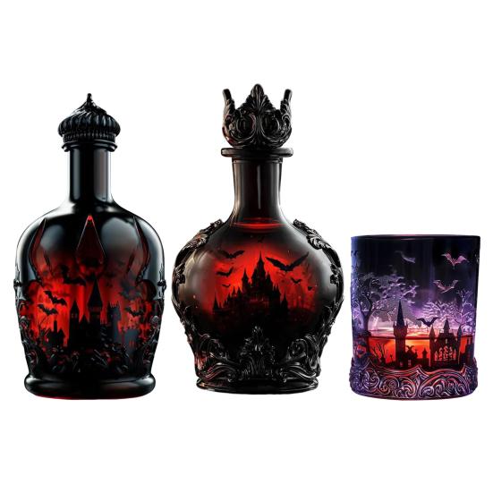 Halloweenská láhev na whisky Gotický styl Magický lektvar Skleněná karafa na whisky pro sběratele Dárky pro tátu manžela Sváteční barová dekorace