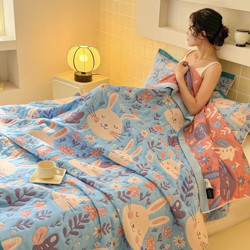 Three-layer Cotton Gauze Blanket - Versatile for Office Nap, Sofa, Air Conditioning, and Summer Quilt Uses