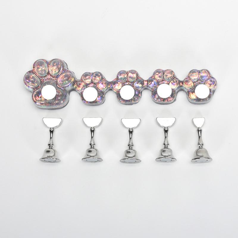 

Nail Art Novice Practice Base Aurora Cat Claw Nail Plate Practice Support Works Display Stand Wear Nail Making Nail Support as the picture