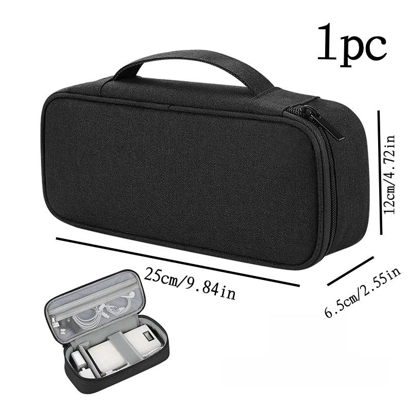 

1pc Travel Cable Organizer Bag Storage Pouch Carry Case Portable Waterproof Storage Bags for Cable Cord and Electronics 1pc чёрный