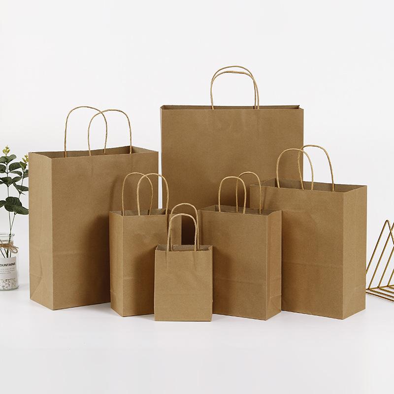 10 PCS/lot Gift Paper Bag with Handles Dark Color Festival Gift Bag Wedding Party Pure Dark Blue Craft Kraft Paper