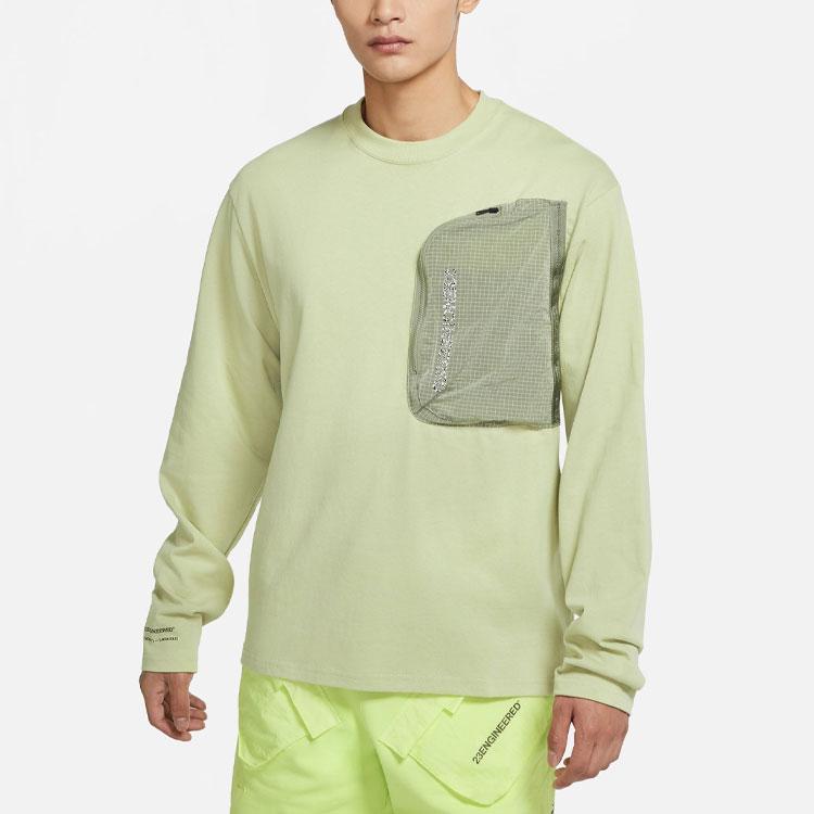 Jordan Spliced Pocket Reflective Print Crew Neck T-Shirt Men Tops Light-Green DN2050-371