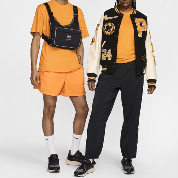 Nike X Patta Collaboration Reflective Logo Cartoon Graphic Crew Neck T-Shirt Unisex Tops Orange FJ3033-717