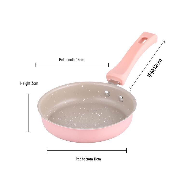 Urocza Mini Patelnia Nieprzywierająca: Wszechstronne Naczynia Kuchenne dla Jedzenia dla Niemowląt i Omletów ze Osłoną Przeciw Pryskaniu.