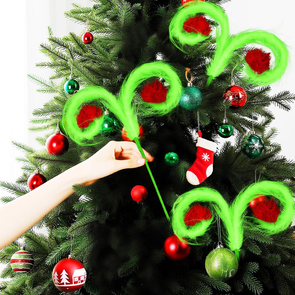 4 Pieces Christmas Tree Toppers, 17 Inch Christmas Tree Decorations, Green Christmas Ornaments