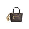 Fermeture éclair de galerie Poche extérieure Porte-clés Toile enduite et cuir lisse Mini sac Sacs pour femmes Marron CC895-IMAA8